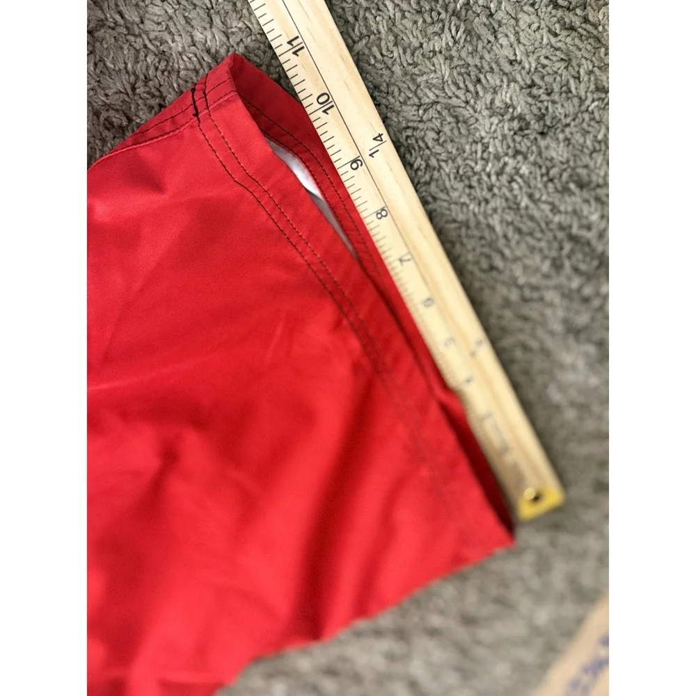 Slunks Mens Red MVVC‎ Swim Trunks Graphic Small Volleyball Athletic Casual